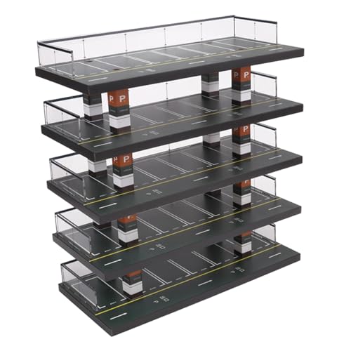 Perfeclan 1/64 Parkplatz Vitrine Modell Auto Garage Holzrahmen Sammlerstücke Layout Ornamente Ausstellungsstand für Legierung Auto Modell Spielzeug von Perfeclan