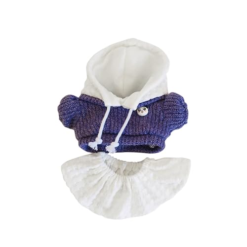 Perfeclan 1 Set Puppenkleidung für 20cm Puppen Kapuzenpullover und Rock DIY Weiche Angefüllte Puppen Spielzeug Zubehör Puppenanzug Niedlich, Lila von Perfeclan