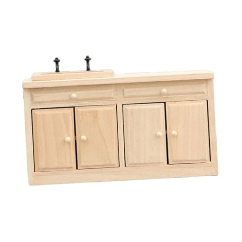 Perfeclan 1:12 Puppenhausmöbel Schrankmodell Spielzeug Tragbare Kücheneinrichtung Simulierter Holzschrank Speisekammer für DIY Modell Kinder, 14.1 cm X 4.8 cm X 8 von Perfeclan