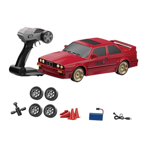 Perfeclan 1:16 Scale RC -Driftauto Klassische Fahrzeugmodell Erwachsene Kinder wiederaufladbare Fernbedienungsauto für Neujahrsparty Gefälligkeiten Festivals, Rot von Perfeclan