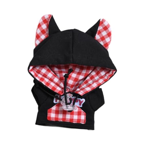 Perfeclan 15/17cm Puppenkleidung Cartoon Puppensweatshirt Plüsch Puppenzubehör DIY Weiche stilvolle Kuscheltiere Accessoires für Kinder, Schwarz von Perfeclan