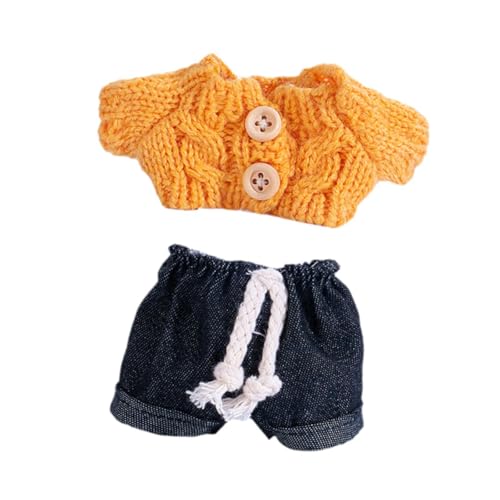 Perfeclan 15 cm Miniatur-Puppenkleidung, Mädchen-Puppen-Outfits, Cosplay, DIY-Puppenkleidung, Spielzeug, Alter 4 5 6 7 8, Puppenanhänger, Kinderspielzeug, Orange von Perfeclan