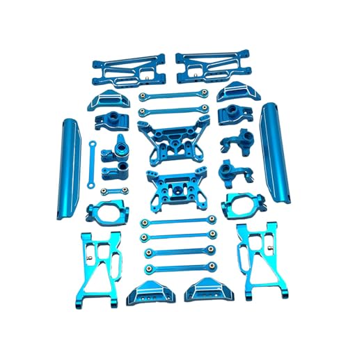 Perfeclan 15x RC Auto Upgrade Modifizierte Lenkung Tasse Stoßdämpfer Ersatz Kits Nachrüstung Zubehör für 10208 1/10, BLAU von Perfeclan