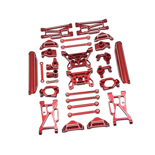 Perfeclan 15x RC Auto Upgrade Modifizierte Lenkung Tasse Stoßdämpfer Ersatz Kits Nachrüstung Zubehör für 10208 1/10, ROT von Perfeclan