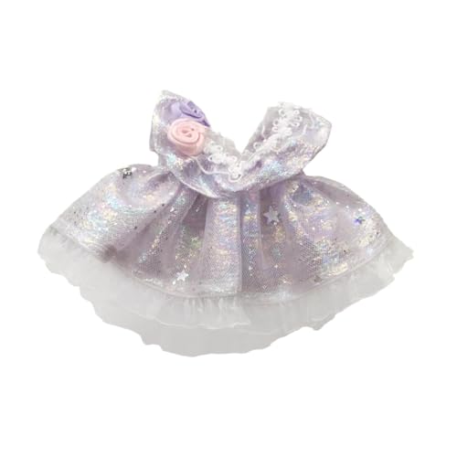 Perfeclan 17cm Puppenkleid Cartoon für Kinder Kostümzubehör Mode Plüsch Puppenzubehör Bequeme Kostüme Anhänger Puppen-Outfits, Lila von Perfeclan