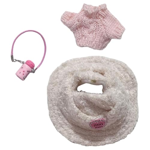 Perfeclan 17cm Puppenkleidung, Puppenpullover mit Mütze und Wasserkocher, Machen Sie Ihre eigene Puppe, Niedlich, Puppenkleidung, Puppenkleidung für 15cm 17cm, Rosa von Perfeclan