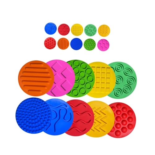 Perfeclan 20-teiliges -Sensory-Matten-Sensory-Kreise Tragbare taktile Pads Sensory-Pads für Jungen und Mädchen Kindertagesstätten-Training Heimaktivität von Perfeclan