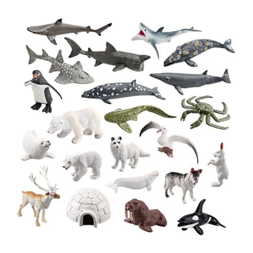 Perfeclan 22x Meerestiere Modell Mini Meerestierfiguren Lebensechte Tiefseetierfiguren für Lehrmittel Partygeschenke Aquarium, Style B von Perfeclan