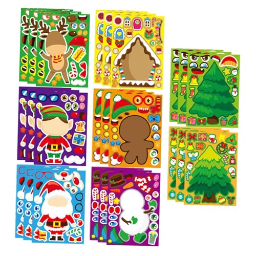 Perfeclan 24 Blätter Weihnachtsaufkleber mit weihnachtlichem Thema, Partygeschenke, dekorative Spiele, Feiertags-Anziehdekoration, Weihnachtsaufkleber, Style A Perfeclan 24 Blätter Weihnachtsaufkleber mit weihnachtlichem Thema, Partygeschenke, dekorative Spiele, Feiertags-Anziehdekoration, Weihnachtsaufkleber, Style A von Perfeclan