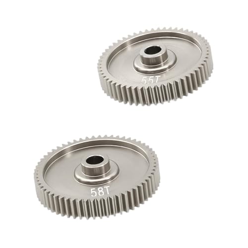 Perfeclan 2Pcs RC Spur Gear 55T 58T RC Teile Stabilität Übertragung Getriebe Differential Getriebe für 1:10 TT01D Hobby Auto Fahrzeuge DIY ACCS von Perfeclan