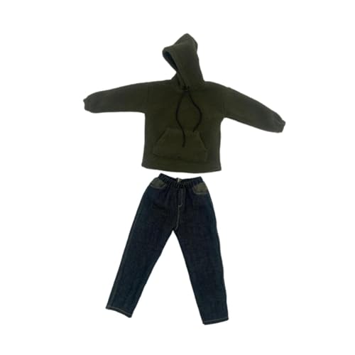 Perfeclan 2X 1:6 Hoodies Und Jeans Kleidungsstück Miniaturkleidung Handgefertigte Puppenkleidung für 12" Anziehfiguren Körperpuppenmodell Zubehör von Perfeclan