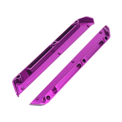 Perfeclan 2X Aluminiumlegierung 1/12 RC Auto Chassis Schmutzfänger Seitenspuren Bar Ersatz für Wltoys 124018 124017 Modellzubehör, Violett von Perfeclan