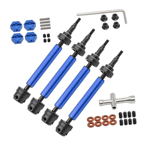 Perfeclan 4 Stück vorne und hinten Antriebswelle CVD RC Auto Upgrades Teile Metall Ersatzzubehör Modifiziertes CVD Slider Set für Maßstab für 1:10, Blau von Perfeclan