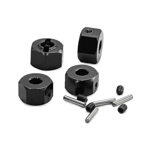 Perfeclan 4 Stücke 1/10 Skala RC Hex Wheel Wheel Hubs Accessoire DIY Modifiziert 12 mm Ersetzt für 1/10 RC -Auto Hobby -Auto RC -Autofahrzeuge LKW, Schwarz von Perfeclan