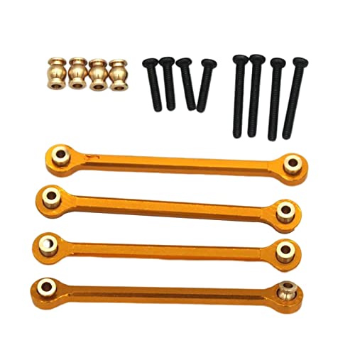 Perfeclan 4X Aluminiumlegierung RC Auto Zugstange Set Ersatz Upgrade für RC Auto im Maßstab 1:24 DIY Modifikation Zubehör Ersatz ersetzt, Gelb Perfeclan 4X Aluminiumlegierung RC Auto Zugstange Set Ersatz Upgrade für RC Auto im Maßstab 1:24 DIY Modifikation Zubehör Ersatz ersetzt, Gelb von Perfeclan