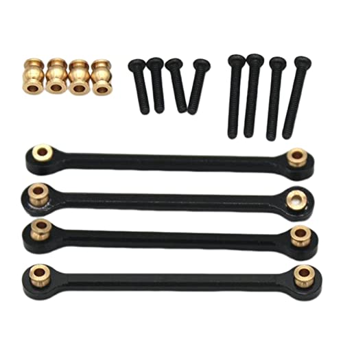 Perfeclan 4X Aluminiumlegierung RC Auto Zugstange Set Ersatz Upgrade für RC Auto im Maßstab 1:24 DIY Modifikation Zubehör Ersatz ersetzt, Schwarz Perfeclan 4X Aluminiumlegierung RC Auto Zugstange Set Ersatz Upgrade für RC Auto im Maßstab 1:24 DIY Modifikation Zubehör Ersatz ersetzt, Schwarz von Perfeclan