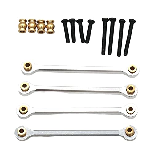 Perfeclan 4X Aluminiumlegierung RC Auto Zugstange Set Ersatz Upgrade für RC Auto im Maßstab 1:24 DIY Modifikation Zubehör Ersatz ersetzt, Silber Perfeclan 4X Aluminiumlegierung RC Auto Zugstange Set Ersatz Upgrade für RC Auto im Maßstab 1:24 DIY Modifikation Zubehör Ersatz ersetzt, Silber von Perfeclan
