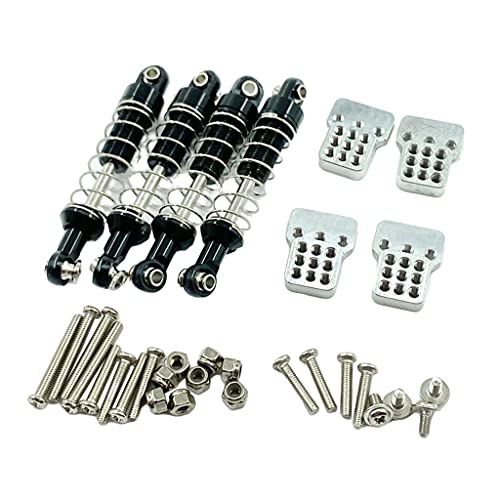 Perfeclan 4pcs RC aus aus und Hinten Stoßdämpfer Dämpfer ; Türme Halterung Halterung für 1/12 MN D91 99S WPL C14 C24 Modell Auto Buggy DIY, Schwarz von Perfeclan