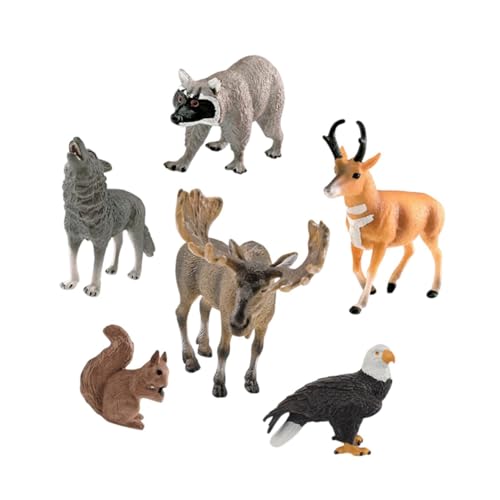 Perfeclan 6X Tiere Figuren Spielzeug Tier Set Pädagogische Frühes Lernen Wildlife Tier Modell Tier Figuren für Kinder Kinder, Style B von Perfeclan