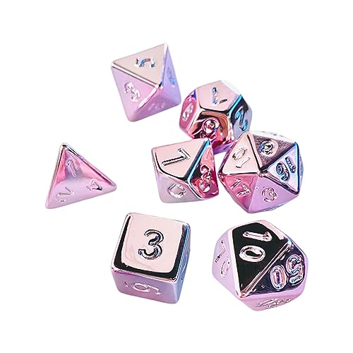 Perfeclan 7-teilige mehrseitige Würfel, Spielwürfel, D4-D20-Rollenspielwürfel, polyedrisches Würfelset, Acrylwürfel, für Rollenspiele, Tischspiele, Rose golden von Perfeclan