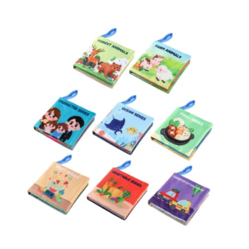 Perfeclan 8 Stücke Weiches Babybuch Spielzeug Montessori Spielzeug Früherziehung Spielzeug Badebücher Sensorische Bücher Babyspielzeug Knisterbuch für Säuglinge, 11.5x11.5x2cm von Perfeclan