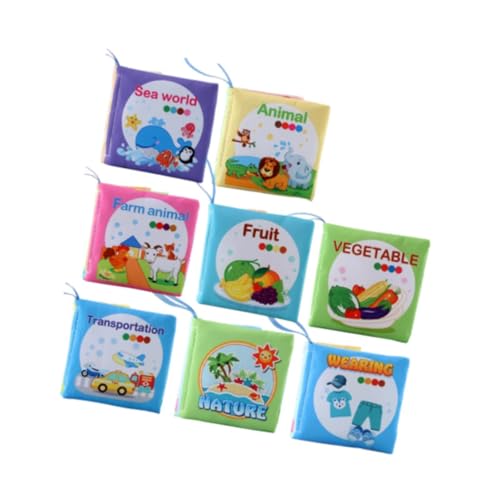 Perfeclan 8 Stücke Weiches Babybuch Spielzeug Montessori Spielzeug Früherziehung Spielzeug Badebücher Sensorische Bücher Babyspielzeug Knisterbuch für Säuglinge, 11x11cm von Perfeclan