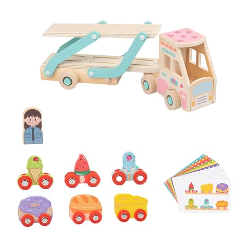 Perfeclan Abschleppwagen-Spielzeug, Holzspielzeug-LKW, Kreativität, frühkindliche Entwicklung, kognitives Lernen für Jungen im Innen- und Außenbereich, Essen Perfeclan Abschleppwagen-Spielzeug, Holzspielzeug-LKW, Kreativität, frühkindliche Entwicklung, kognitives Lernen für Jungen im Innen- und Außenbereich, Essen von Perfeclan