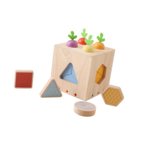 Perfeclan Aktivitätswürfel, Babyspielzeug, Montessori, sensorisches Spielzeug, Lernspielzeug, Karotten-Stapelspiel, Farberkennungsbox für Kinder, Jungen und von Perfeclan