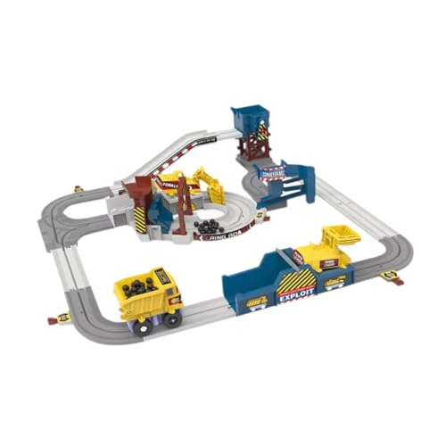 Perfeclan BAU-Rennstrecken, Flexibles Streckenspielset, technischer Schienenwagen für 3, 4, 5, 6, 7 und 8 Jahre alte Kinder, Geschenke für Kinder von Perfeclan