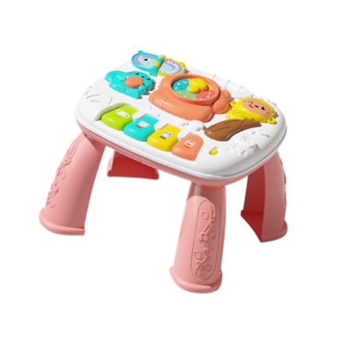 Perfeclan Baby Aktivität Lerntisch Spielzeug Musik Lerntisch Vorschule Interaktives Spielzeug Sinnesspielzeug Klavierspielzeug für Geschenke Mädchen Kinder, Rosa von Perfeclan