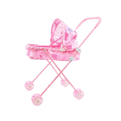 Perfeclan Baby Puppenwagen Miniatur Schiebewagen Spielzeug Griff Griff Trolley Spielzeug Pädagogisches Schieben Kinderwagen Rollenspiel für Kleine Mädchen von Perfeclan