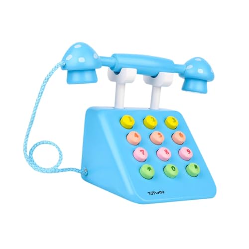 Perfeclan Baby Telefon Spielzeug Simulierte Schreibtisch Telefon Rollenspiel Pretend Spielen Kinder Holz Spielzeug Pretend Telefon Spielzeug Baby Telefon von Perfeclan