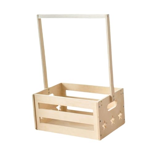 Perfeclan Babykorb aus Holz mit Griff, tragbarer DIY-Baby-Aufbewahrungskorb für Neugeborene, Geschenk zur Babyparty von Perfeclan