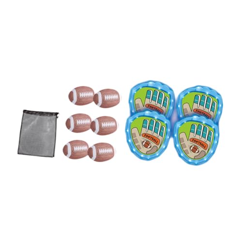 Perfeclan Ballwurf- und Fangspielset für Kinder, Softball-Set für Kinder, Klassische Outdoor-Spiele, Indoor- und Outdoor-Spiele für Erwachsene im Freien, Blau mit Rugby von Perfeclan