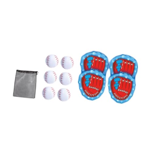 Perfeclan Ballwurf- und Fangspielset für Kinder, Softball-Set für Kinder, Klassische Outdoor-Spiele, Indoor- und Outdoor-Spiele für Erwachsene im Freien, Blau mit Tennis von Perfeclan