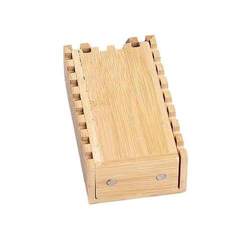 Perfeclan Bambus Würfel Rollbehälter Aus Holz, Würfelroller mit Schloss, Rolltablett für Tabletop Zubehör, gezackt von Perfeclan