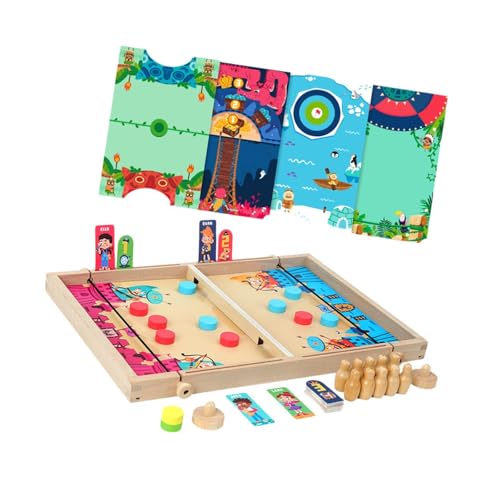 Perfeclan Brettspiel Tabletop Fast Puck Game Praktisches Unterhaltungsspielzeug Holzhockey Brettspiel Mehrzweck für Kinder Erwachsene von Perfeclan