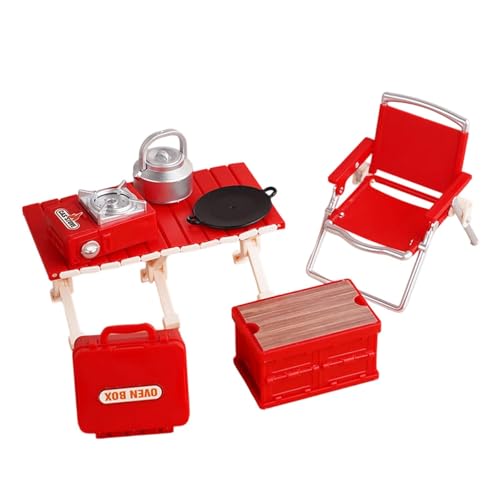 Perfeclan Camping-Spielzeug-Set für, Outdoor-Spielzeug, Kassettenöfen, Puppenhaus-Dekoration für Outdoor-Szenen, Rollenspiel-Spielzeug für Kleinkinder im, Rot Perfeclan Camping-Spielzeug-Set für, Outdoor-Spielzeug, Kassettenöfen, Puppenhaus-Dekoration für Outdoor-Szenen, Rollenspiel-Spielzeug für Kleinkinder im, Rot von Perfeclan