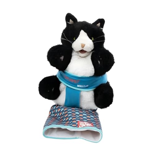 Perfeclan Cat Hand Puppet Plüschspielzeug, Tierhandhandschuh, weich, für interaktives Spiel, Plüschkatze Wrestle Toy, Katzen Wrestler gefülltes Tierspielzeug von Perfeclan