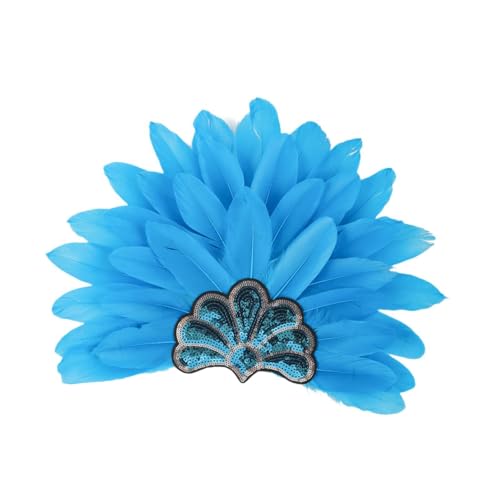 Perfeclan Chief Indian Hut künstliche Federkopfschmuck Accessoire Stirnband für Kostümkleid, Blau von Perfeclan