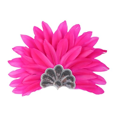 Perfeclan Chief Indian Hut künstliche Federkopfschmuck Accessoire Stirnband für Kostümkleid, Rosa von Perfeclan