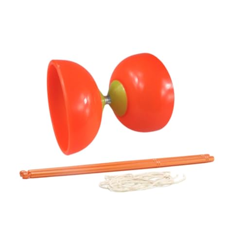 Perfeclan Chinesisches Diabolo-Set, Jonglierspielzeug, Eltern-Kind-Interaktion, chinesisches Diabolo-Set, Diabolo-Ballspielzeug für Kinder, Rot von Perfeclan