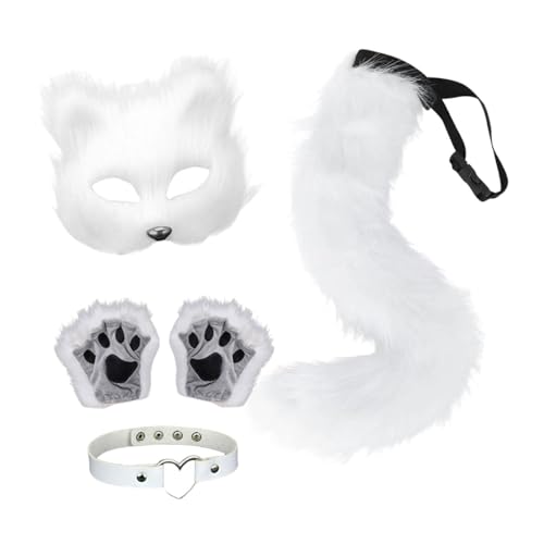 Perfeclan Cosplay Kostüm Set Weiche Halloween Kleidung für Karneval Party Favors Maskerade, Weiß von Perfeclan