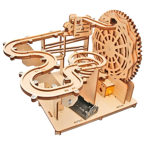 Perfeclan DIY-Kugelbahn-Modellbausätze, elektrisches 3D-Holzpuzzle, kreative Verzierung, mechanische Puzzles für den Urlaub, einzigartige Geschenke von Perfeclan