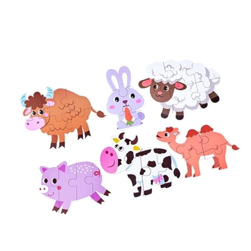 Perfeclan DIY Puzzle Frühpädagogisches Stammspielzeug Kreativität Feinmotorik Formabgleich Puzzle Montessori Spielzeug für Jungen Mädchen Babys, Nutztier von Perfeclan