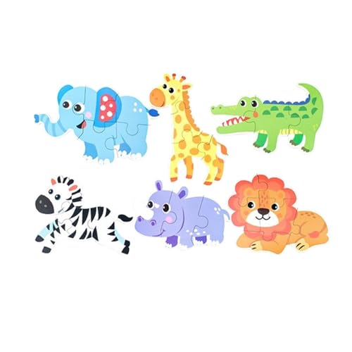 Perfeclan DIY Puzzle Frühpädagogisches Stammspielzeug Kreativität Feinmotorik Formabgleich Puzzle Montessori Spielzeug für Jungen Mädchen Babys, Wildes Tier von Perfeclan