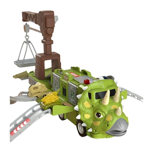 Perfeclan Dinosaurier-LKW, Schiebeautos, Spielzeugbahn, Rutschspielzeug, Lernspielzeug, Variables Geschenk für Kinder, Dinosaurier-Fahrzeugmodell, Transport-LKW, Style C von Perfeclan