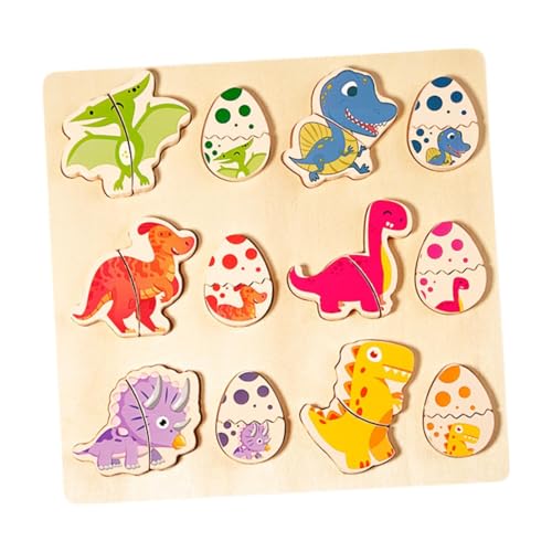 Perfeclan Dinosaurier-Puzzles aus Holz, Dinosaurier-Spielzeug, pädagogisches Spielzeug, passendes Sortierspielzeug, Montessori-Spielzeug für Babys im Alter von von Perfeclan