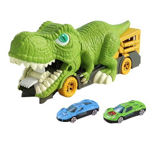 Perfeclan Dinosaurier fressende Autos, Dino-Autos, Fahrzeuge, Lernspielzeug, Aufbewahrung, mit Mini-Autos, Dinosaurierfresser-Truck für Babys, 2 Kleine Autos von Perfeclan