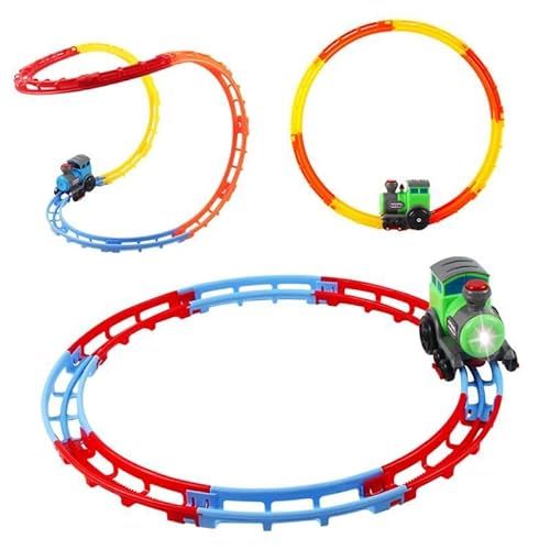 Perfeclan Eisenbahnschienen-Spielset, Rennstrecken-Spielzeug für Kinder mit Ton und Licht, Lernspielzeug, elektrische Schienenzüge, Spielzeug für von Perfeclan